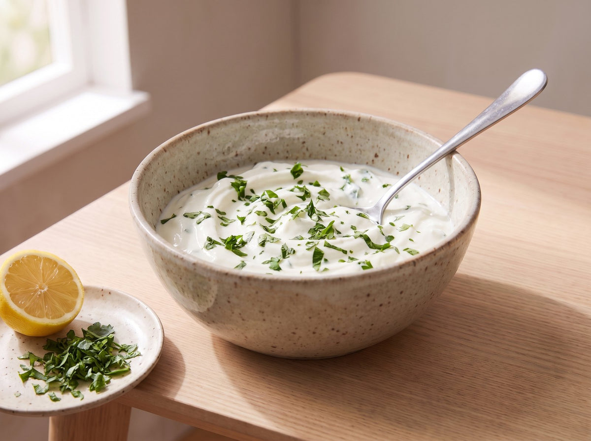 Quark mit Kräutern, Zitronensaft, Salz und Pfeffer glatt rühren und zu Lachs...